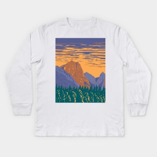 Hozomeen Mountain within Ross Lake National Recreation Area Washington State WPA Poster Art Kids Long Sleeve T-Shirt